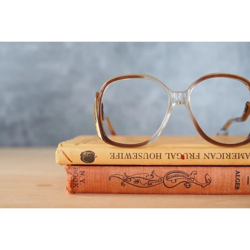 Vintage 1970s Eyeglasses Grandma Chic Boho Festival NOS Jackie O USA 52-15